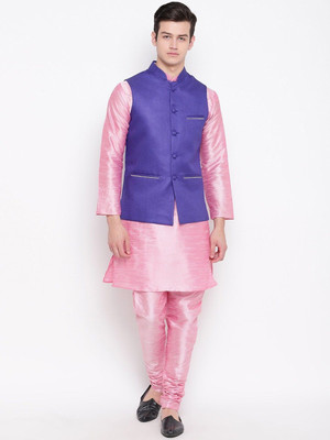 MAG Men Kurta Churidar Ethnic Jacket Set
