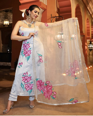 TRAHIMAM Women Kurti Pant Dupatta Set