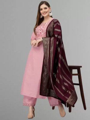 Rekha Tex Fab Women Kurta Palazzo Dupatta Set