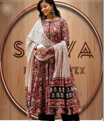 SAVYA Women Kurta Palazzo Attached Dupatta Set