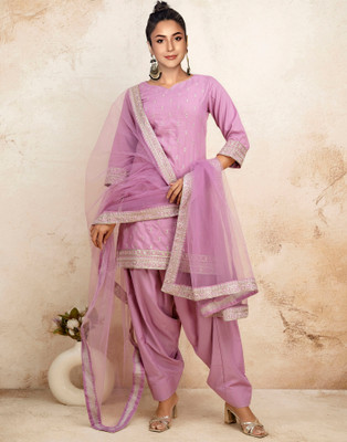 Skylee Embellished, Embroidered, Self Design Kurta, Salwar & Dupatta Set