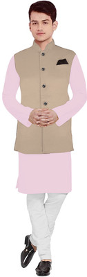 OS Jeans Men Kurta Pyjama Ethnic Jacket Set