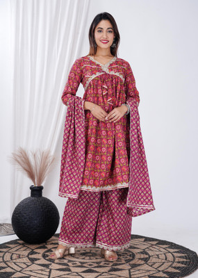 TIFUL HUB Women Kurta Sharara Dupatta Set