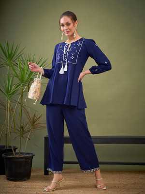 Shae by SASSAFRAS Women Ethnic Top Pant Set