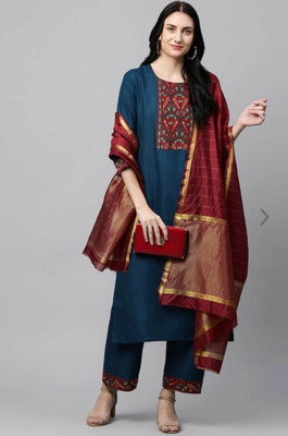 FluteFashion Women Kurta Pant Dupatta Set