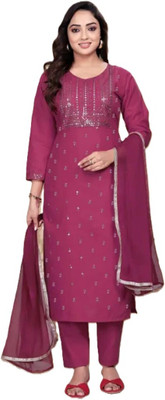 YOMLEX Women Kurta Pant Dupatta Set