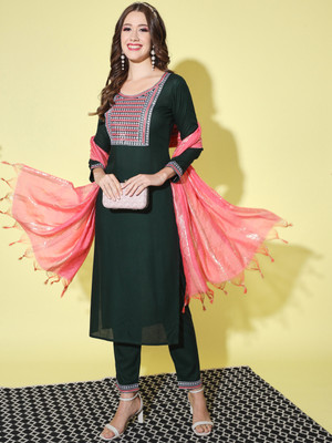 Tibra Attire Women Kurti Pant Dupatta Set