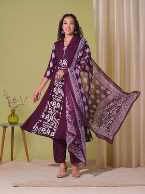 Tasrika Self Design Anarkali Kurta, Bottom & Dupatta Set