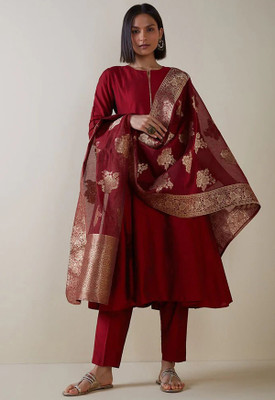 Dwarros Women Ethnic Top Pant Dupatta Set