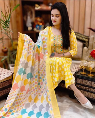 Misskurti Printed Kurta, Trouser/Pant & Dupatta Set