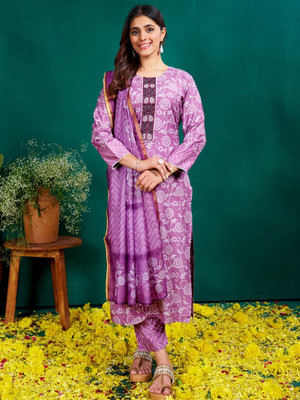 Zarista Creation Floral Print Kurta, Salwar & Dupatta Set