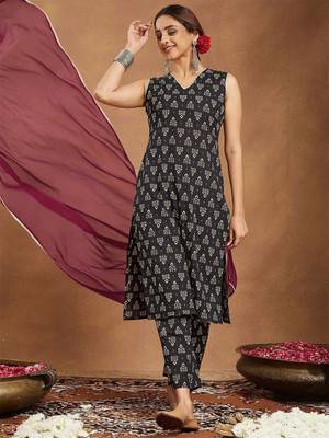 Janasya Women Kurti Pant Dupatta Set