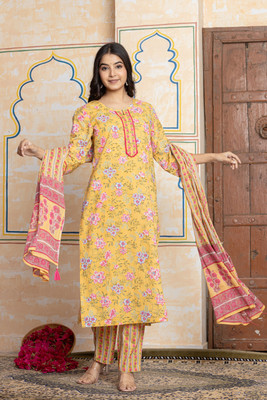 Teehance Women Kurti Pant Attached Dupatta Set