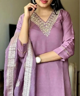 murlidhar creation Solid Kurta, Palazzo & Dupatta Set