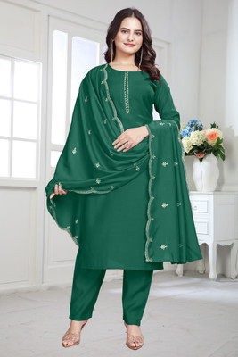 SRCRIATION Embroidered Kurta, Trouser/Pant & Dupatta Set