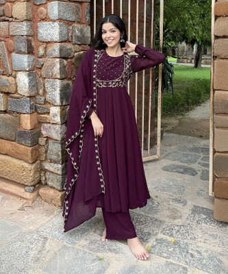 Janasya Women Kurta Palazzo Dupatta Set