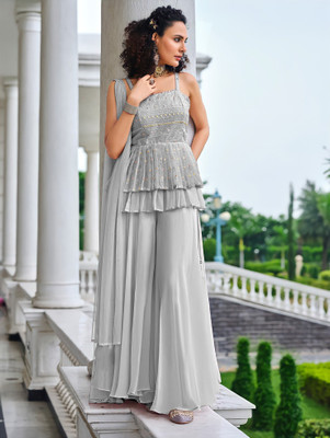 SANCIA Women Crop Top Palazzo Set