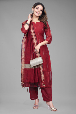 TextileCloth Self Design Kurta, Trouser/Pant & Dupatta Set