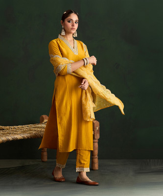 Indo Era Women Kurta Pant Dupatta Set