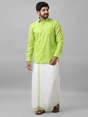 VIVEAGHAM Men Shirt Dhoti Set
