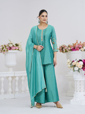 MOKOSH Women Kurti Sharara Dupatta Set