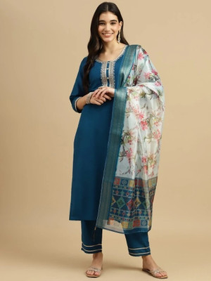 R4milA Embroidered Kurta, Trouser/Pant & Dupatta Set