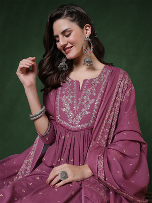 Gulmohar Jaipur Women Kurta Palazzo Dupatta Set