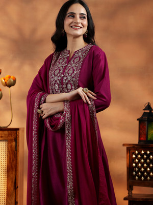 LIBAS Women Kurta Palazzo Dupatta Set
