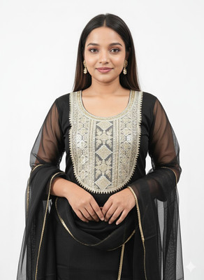 azilo Women Ethnic Top Palazzo Dupatta Set