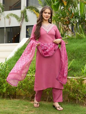 D'CART Printed Kurta, Salwar & Dupatta Set