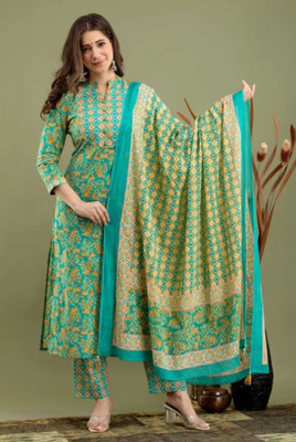 Ranawatintrend Floral Print Kurta, Trouser/Pant & Dupatta Set