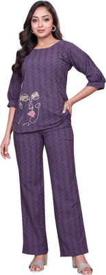 KRISHNAAPPARELS Women Ethnic Top Pyjama Set