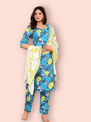 MEXICO FAB Women Kurta Churidar Dupatta Set