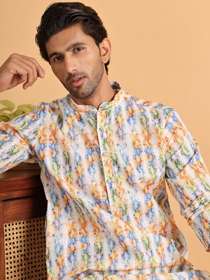 ANOUK Men Printed Straight Kurta(Multicolor)