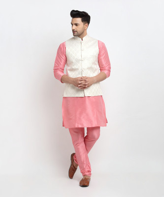 kaifoo Men Kurta Churidar Ethnic Jacket Set