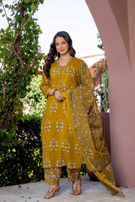 GEKHA Women Kurta Pant Dupatta Set