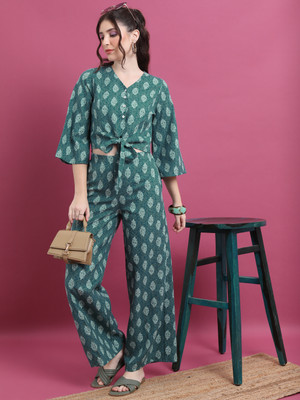 Vishudh Women Ethnic Top Palazzo Set