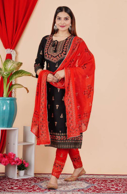 THE Z KARA Printed Kurta, Palazzo & Dupatta Set