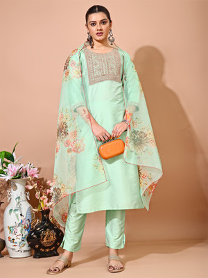 SILVER RABBIT Women Kurti Pant Dupatta Set