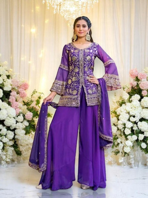 Cartyshop Women Kurta Palazzo Dupatta Set