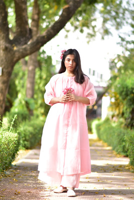 samak by marziamehdi Women Kurta Palazzo Ethnic Jacket Set