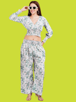 Fashion Point Women Crop Top Pant Set