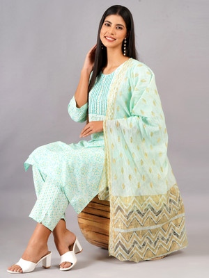 JC4U Women Kurta Pant Dupatta Set