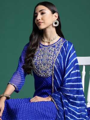 Indo Era Women Kurta Pant Dupatta Set