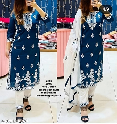 JIYAAN CREATION Women Kurta Pant Dupatta Set