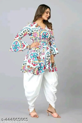 Lugru Colletion Women Ethnic Top Dhoti Pant Cape Set