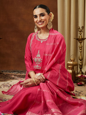 Janasya Women Kurti Pant Dupatta Set