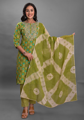 the dharjee Women Kurta Pant Dupatta Set