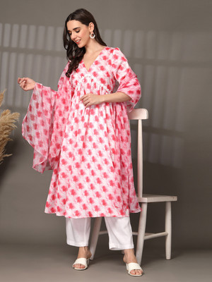 CHIC ELAN Women Kurti Pant Attached Dupatta Set