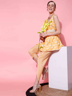 INDO STREET Women Kurta Palazzo Set